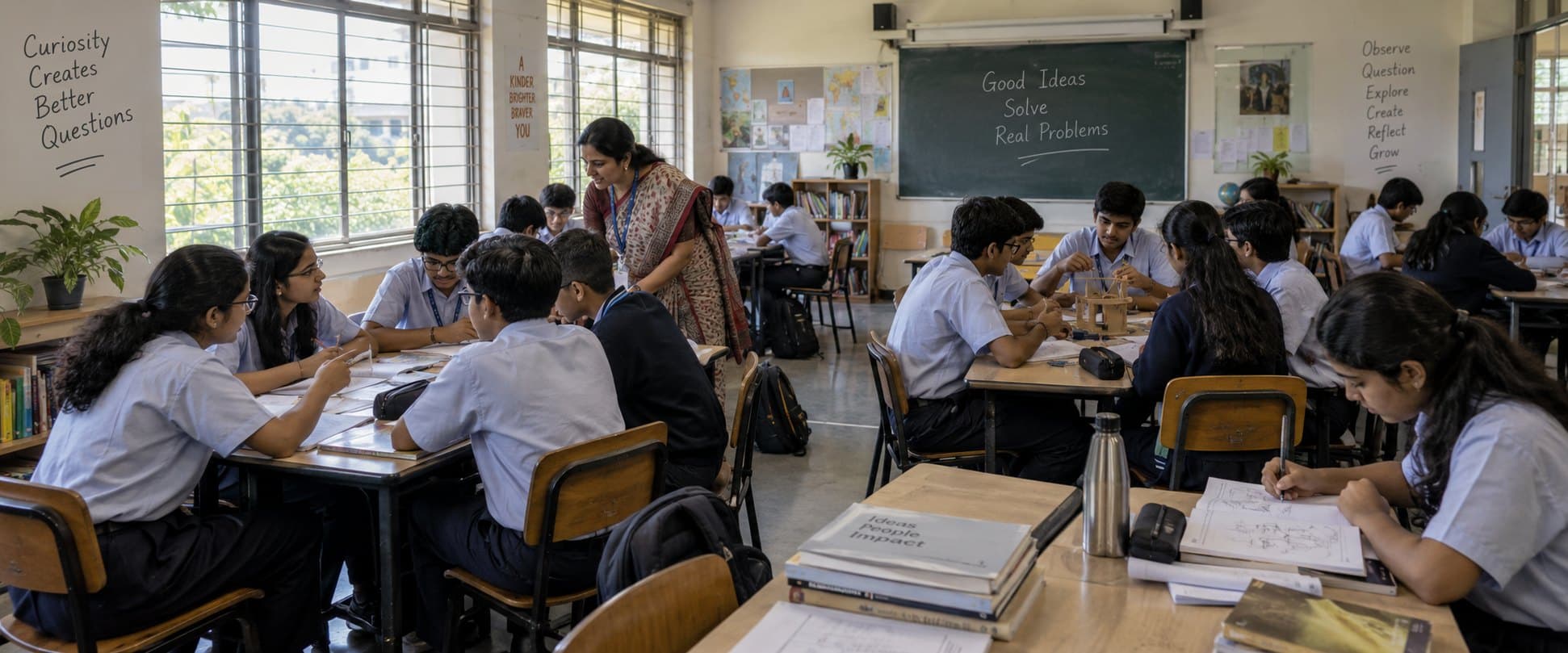 A secondary classroom in use